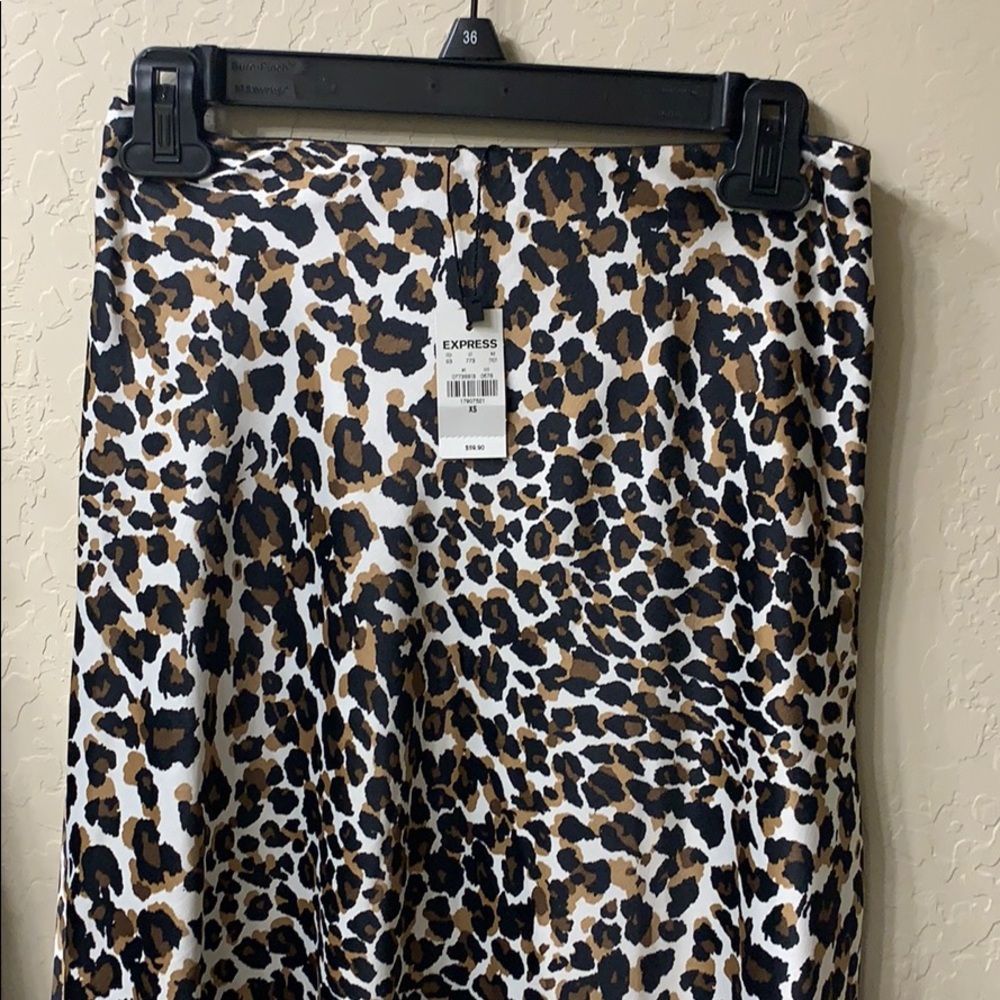 Express midi animal print skirt